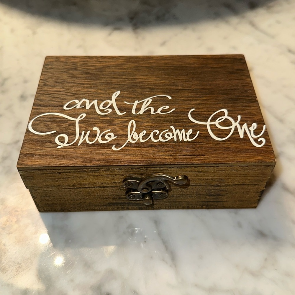 Wedding Ring Box- Wood and Burlap